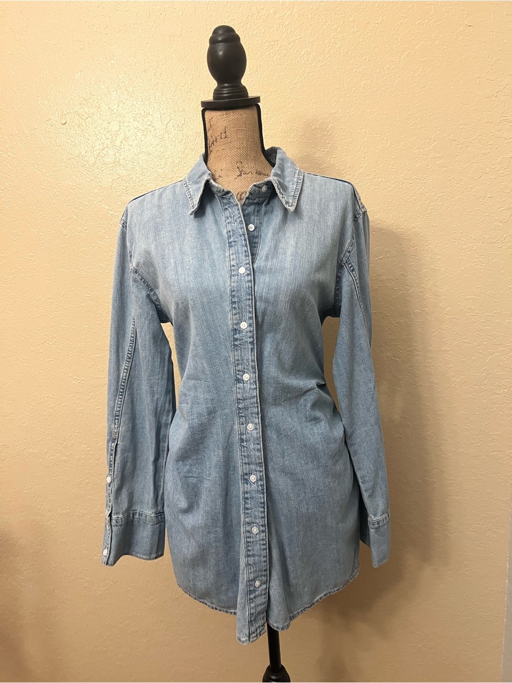 Zara Denim Button-down Tunic